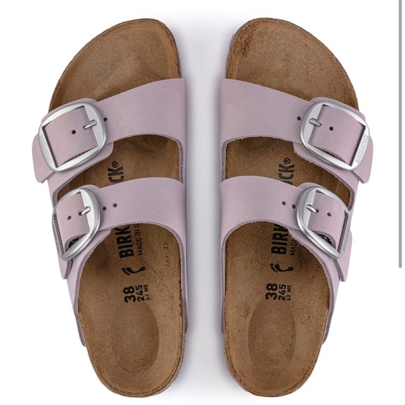 Birkenstock Shoes - NWOT Birkenstock Arizona Big Buckle Natural Leather Nubuck Size 38